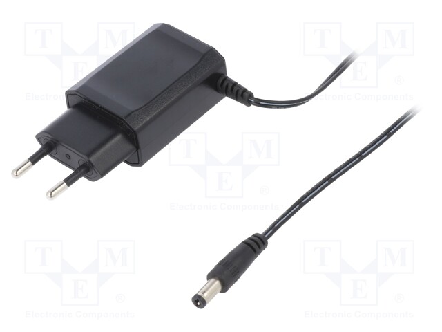 Power supply: switched-mode; 12VDC; 0.5A; Out: 5,5/2,1; 6W; Plug: EU