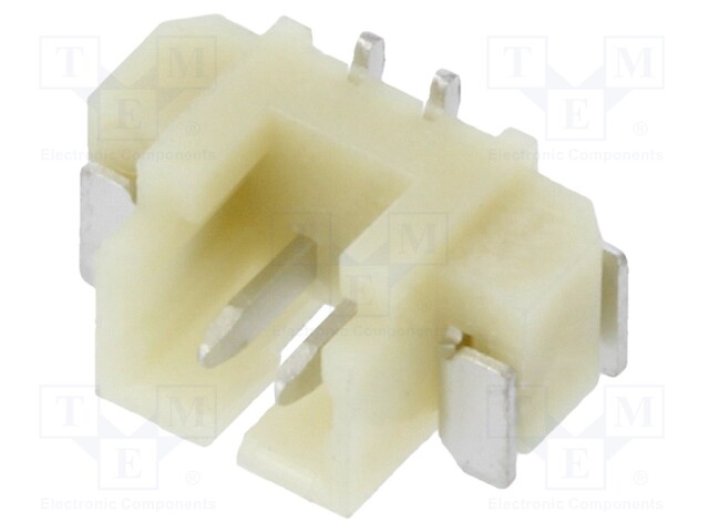 Socket; wire-board; male; 1.25mm; PIN: 2; SMT; 125V; 1A; tinned