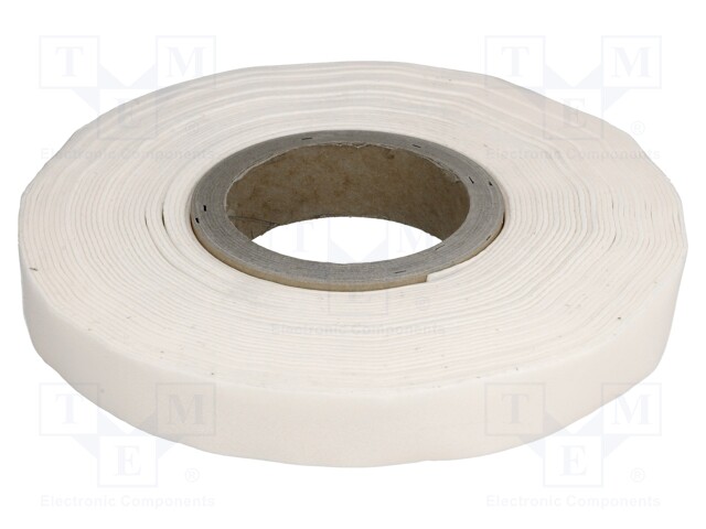 Tape: heat transfer; W: 25mm; L: 15m; D: 1.5mm; 3W/mK; white; acrylic