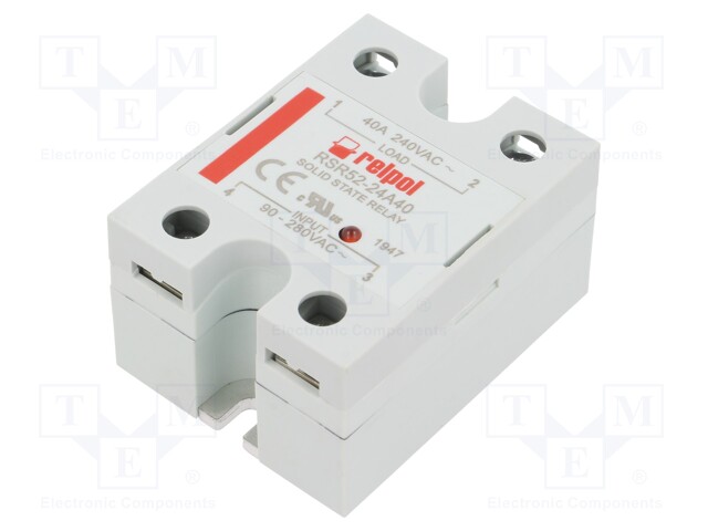 Relay: solid state; Ucntrl: 90÷280VAC; 40A; 48÷280VAC; -30÷80°C