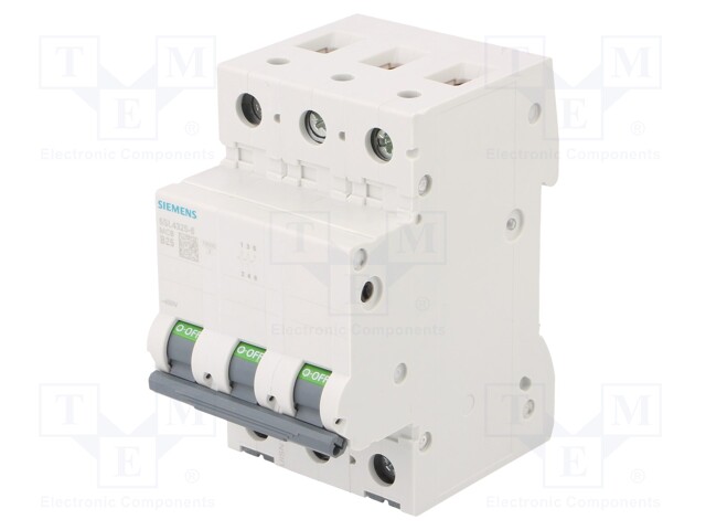 Circuit Breaker, MCB, 5SL4, 3P, 10 kA, 400 V, 25 A