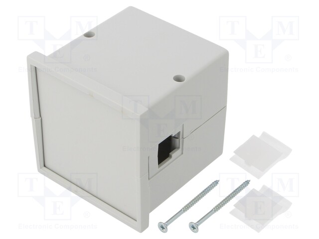 Enclosure: panel; X: 72mm; Y: 72mm; Z: 73mm; ABS; grey; screwed