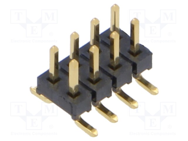 Connector: pin strips; male; PIN: 8; 2mm; gold-plated; SMT; vertical