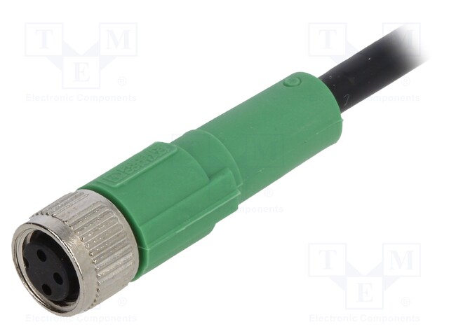 Connection lead; M8; PIN: 3; straight; 1.5m; plug; 250VAC; 4A; 250VDC