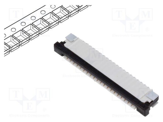 Connector: FFC/FPC; horizontal; PIN: 20; ZIF; SMT; 50V; 0.4A; tinned