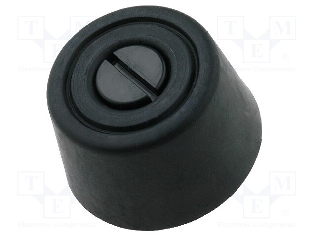 Quick mounting foot; black; polyetylene; A: 5mm; B: 24mm; C: 20mm