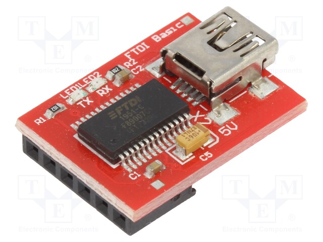 Module: converter; USB-UART; FT232RL; USB B mini