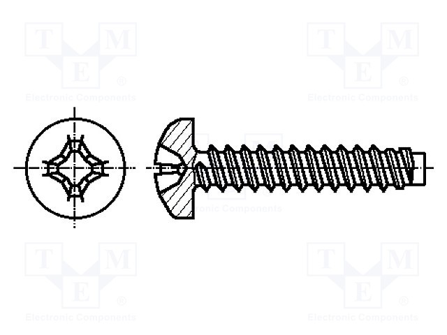 Screw; for metal; 2,2x13; Head: cheese head; Phillips; zinc; BN: 33