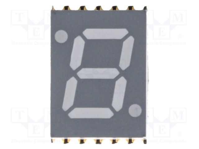 Display: LED; 7-segment; 7mm; 0.28"; No.char: 1; yellow-green; 7mcd