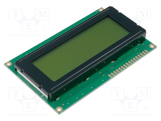 Display: LCD; alphanumeric; STN Positive; 20x4; yellow-green; LED