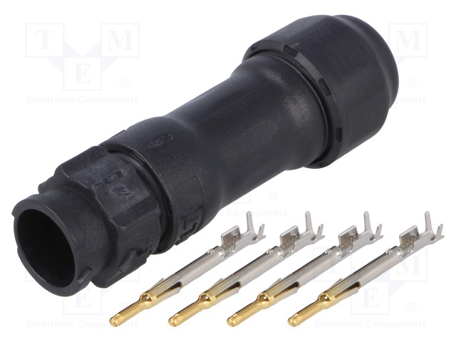 Connector: circular; male; plug; crimped; PIN: 4; 18AWG÷16AWG; IP68