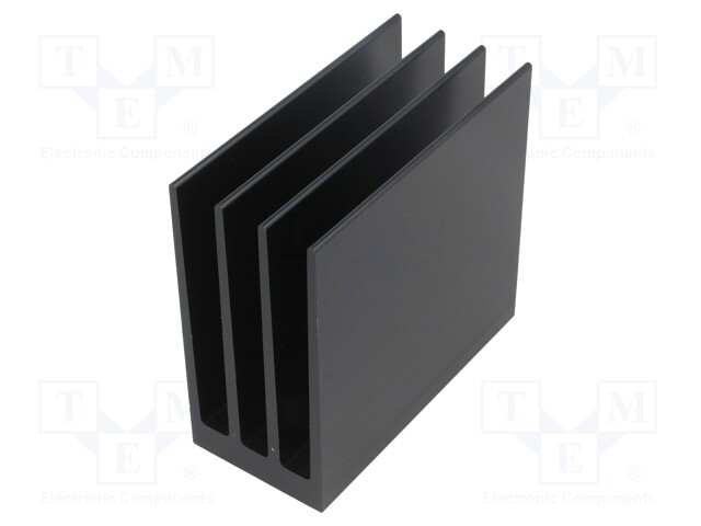 Heatsink: extruded; grilled; black; L: 75mm; W: 35mm; H: 70mm; 5.4K/W