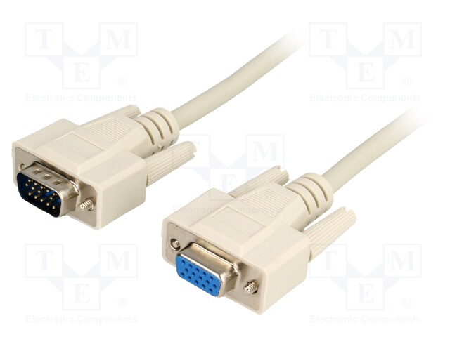 Cable; D-Sub 15pin HD plug,D-Sub 15pin HD socket; 3m; 28AWG