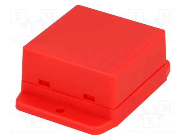 Enclosure: multipurpose; X: 50.4mm; Y: 50mm; Z: 27mm; ABS; red; UL94HB