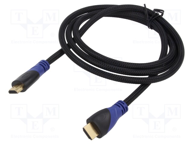 Cable; HDMI 1.4; HDMI plug,both sides; Len: 1.5m; black; 30AWG