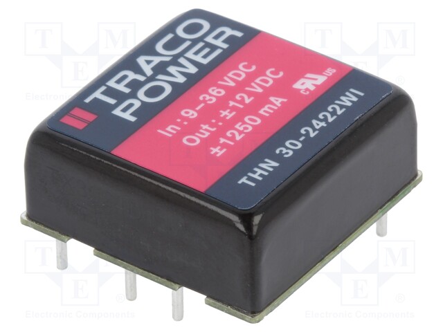 Converter: DC/DC; 30W; Uin: 9÷36V; Uout: 12VDC; Uout2: -12VDC; 1"x1"