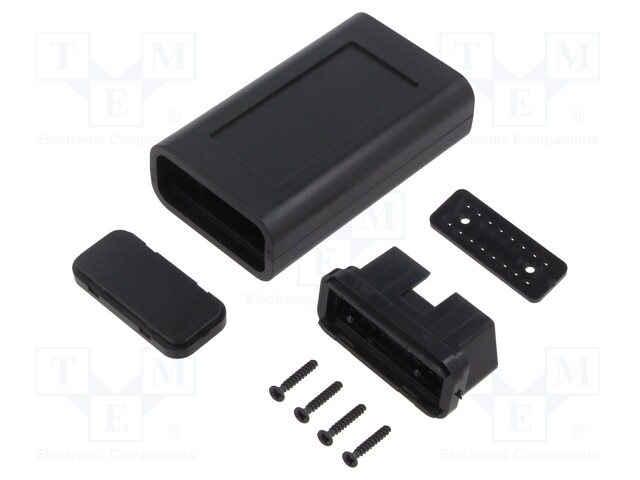 Enclosure: OBD; X: 47.4mm; Y: 94.6mm; Z: 23.45mm; ABS; black