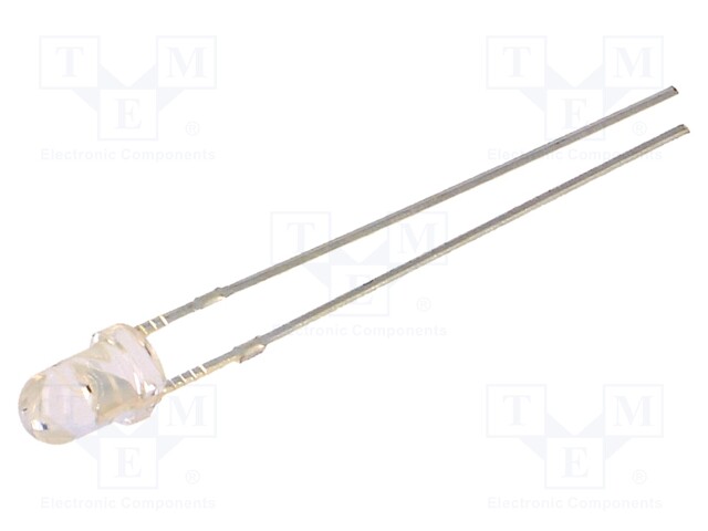 LED; 3mm; orange; 1120÷1560mcd; 30°; Front: convex; Pitch: 2.54mm