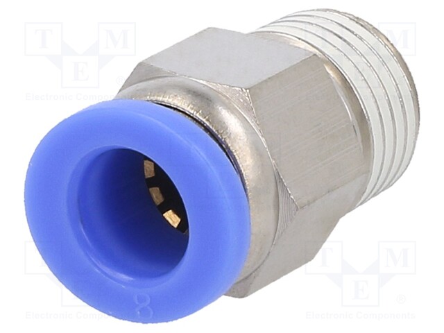 Push-in fitting; straight; -0.95÷15bar; Mat: nickel plated brass