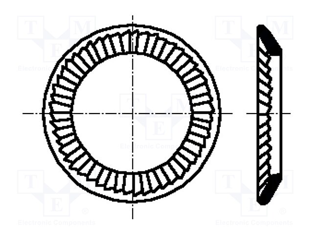 Washer; conical; M6; D=10mm; h=1.2mm; steel; Plating: black finish