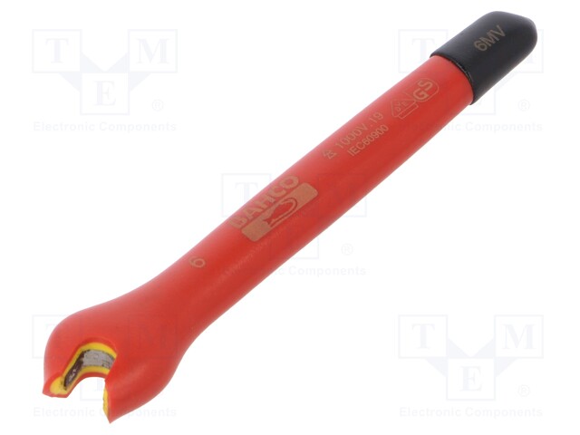 Key; insulated,spanner; 6mm; IEC 60900,VDE; tool steel; 1kV; 92mm