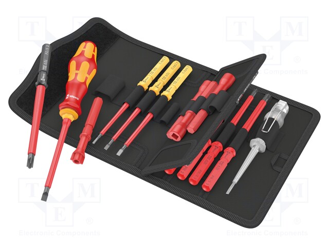 Kit: screwdrivers; insulated; 1kVAC; bag; 18pcs.