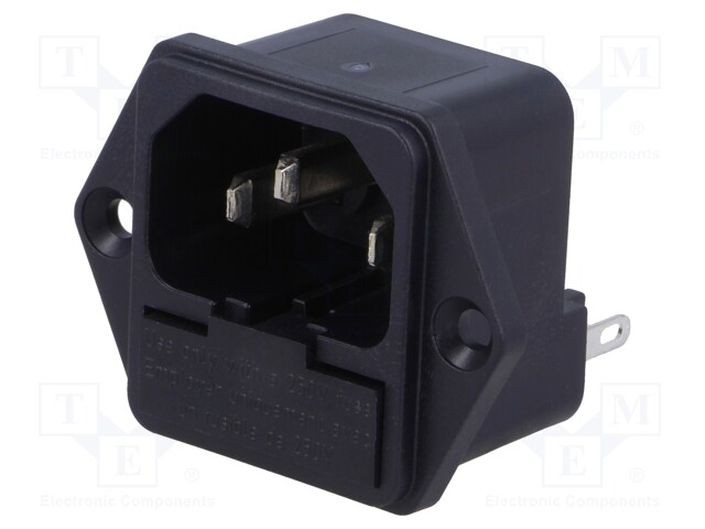 Connector: AC supply; socket; male; 10A; 250VAC; IEC 60320