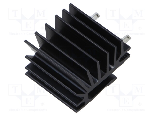 Heatsink: extruded; TO220; black; L: 25mm; W: 19.4mm; H: 28mm; 9K/W