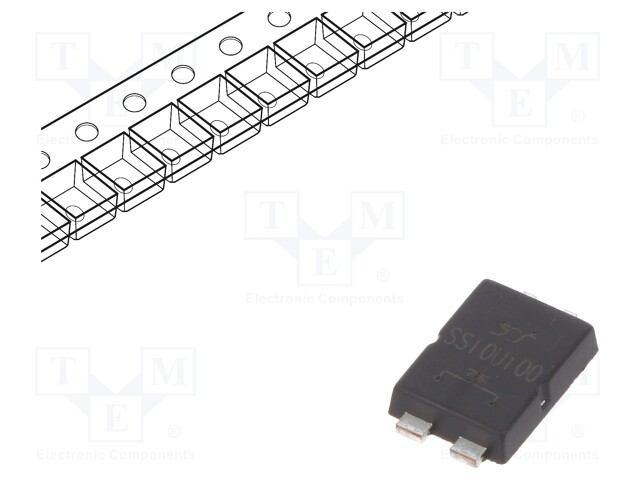 Diode: Schottky rectifying; SMD; 100V; 10A; Ufmax: 0.65V; TO277