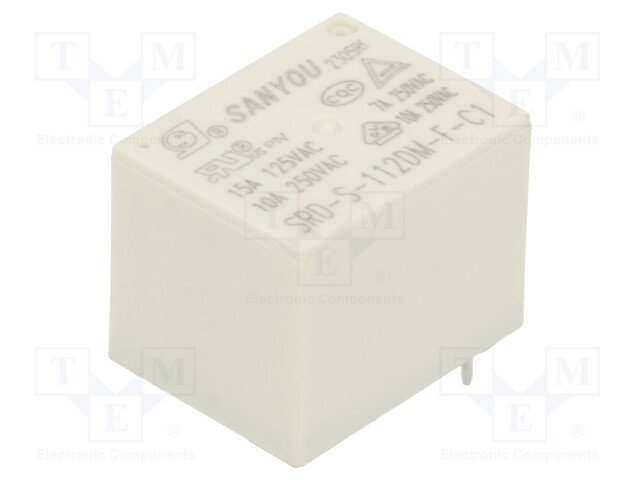 Relay: electromagnetic; SPST-NO; 10A; THT; Series: SRD; 100mΩ