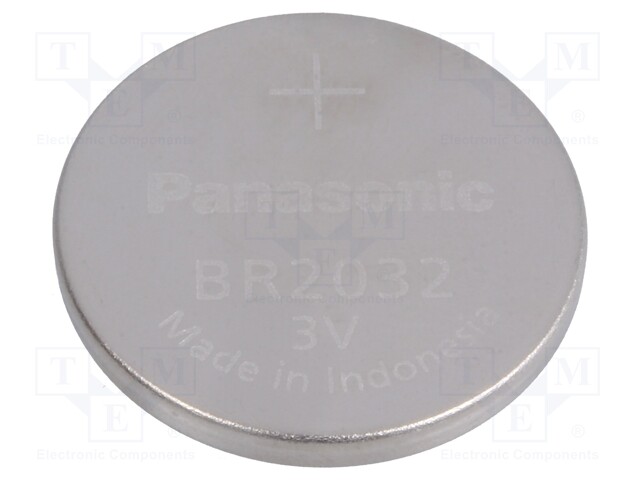 Battery: lithium; 3V; BR2032,coin; Ø20x3.2mm; 200mAh