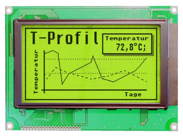 Display: LCD; graphical; 240x128; STN Positive; yellow-green; LED