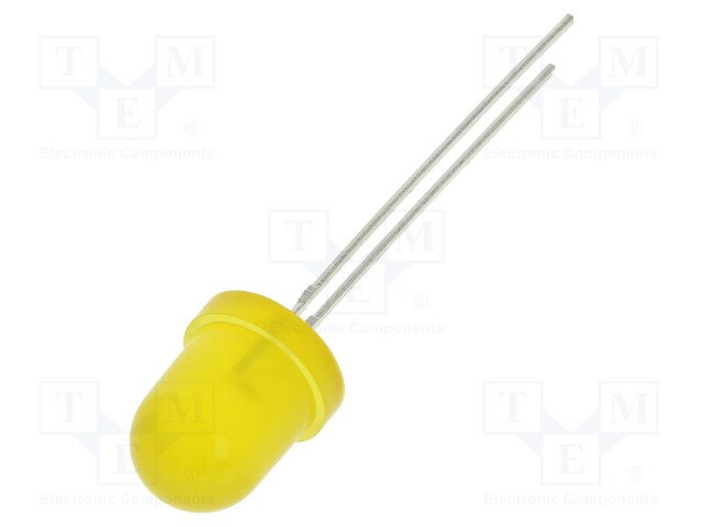 LED; 8mm; yellow; 350mcd; 60°; Front: convex