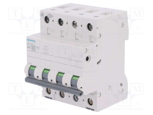 Circuit breaker; 400VAC; Inom: 25A; Poles: 4; DIN; Charact: C; 6kA