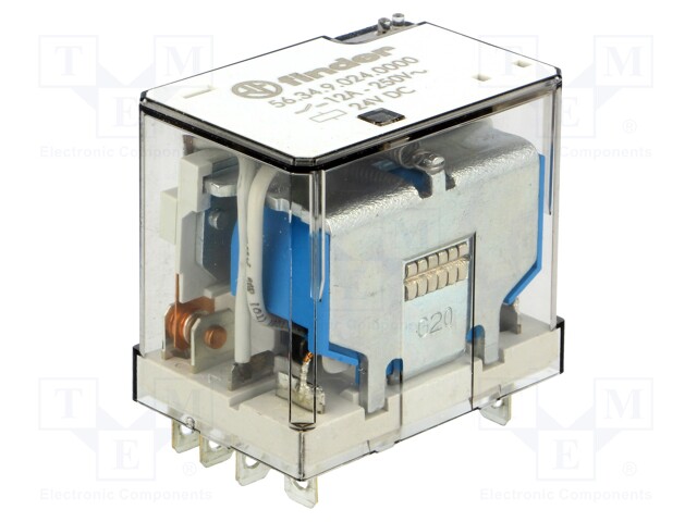 Relay: electromagnetic; 4PDT; Ucoil: 24VDC; 12A/250VAC; 12A/30VDC