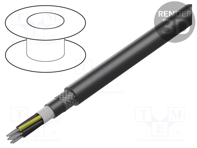 Wire: control cable; ÖLFLEX® ROBUST FD C; 4G0,5mm2; black; 9.5mm