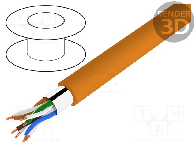 Wire; F/UTP,ETHERLINE® LAN 350; 6; solid; Cu; 4x2x23AWG; LSZH