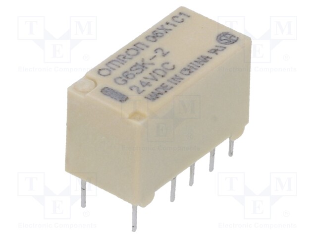 Relay: electromagnetic; DPDT; Ucoil: 24VDC; 0.5A/125VAC; 2A/30VDC