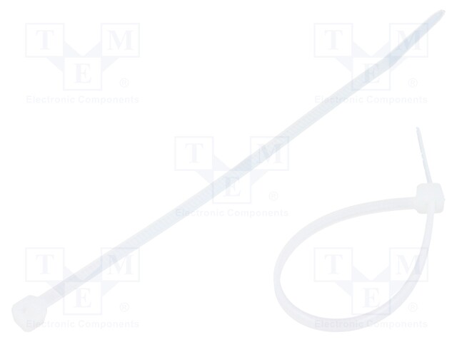 Cable tie; L: 100mm; W: 2.5mm; polyamide; 80N; natural; Ømax: 21mm