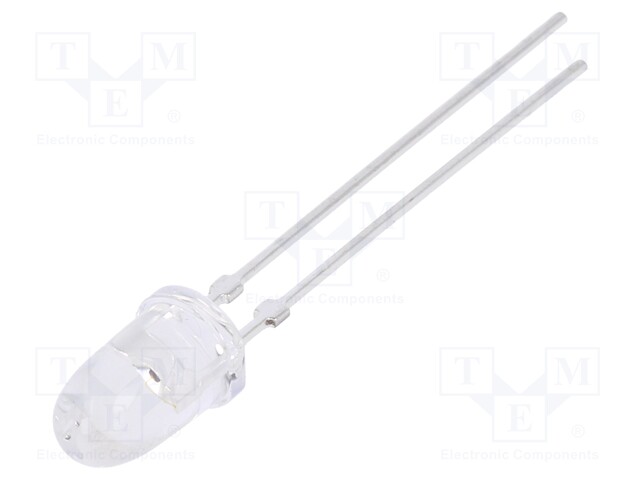 LED; 5mm; red; 1000÷2500mcd; 4°; Front: convex; Pitch: 2.54mm