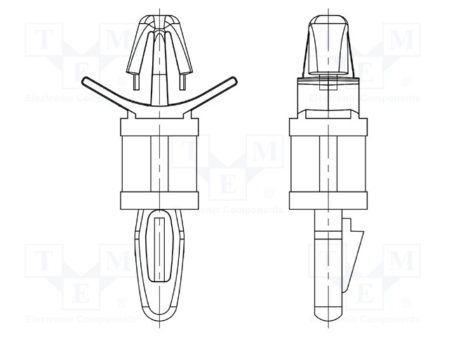 PCB distance; polyamide 66; L: 12mm; latch/latch; Colour: natural