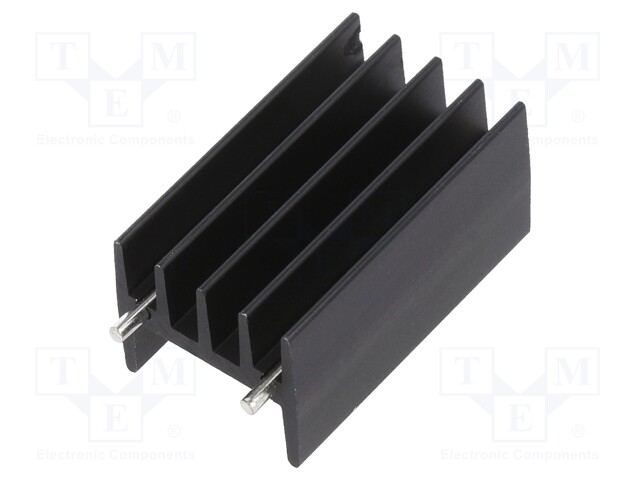 Heat Sink, Square, Black Anodized, 12 °C/W, TO-220, 18.3 mm, 30.5 mm, 16 mm