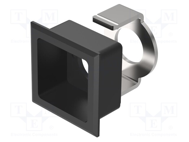 Button holder; 16mm; 15.8x15.8mm; black; Face dim: 19x19mm