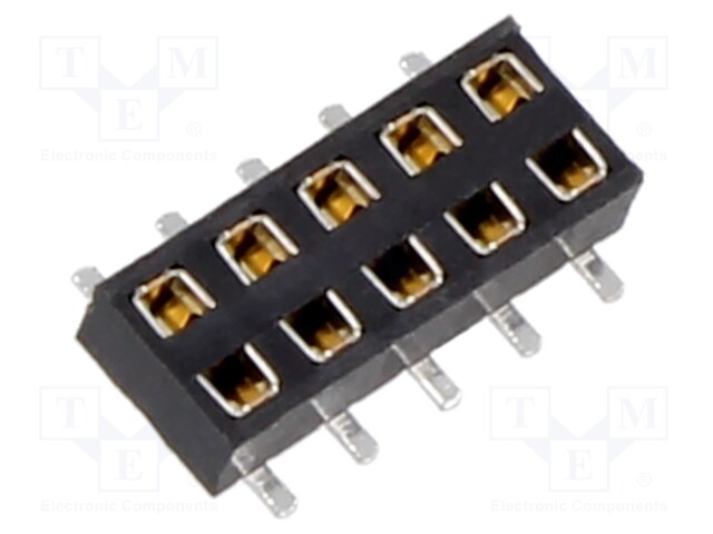 PCB Receptacle, Board-to-Board, 2 mm, 2 Rows, 10 Contacts, Surface Mount, M22 Series