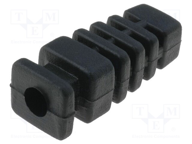 Strain relief; rubber; L: 22.6mm; black; Panel thick: max.2.85mm