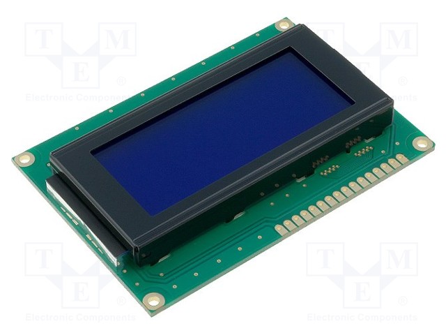 Display: LCD; alphanumeric; STN Negative; 16x4; blue; 87x60x13.6mm