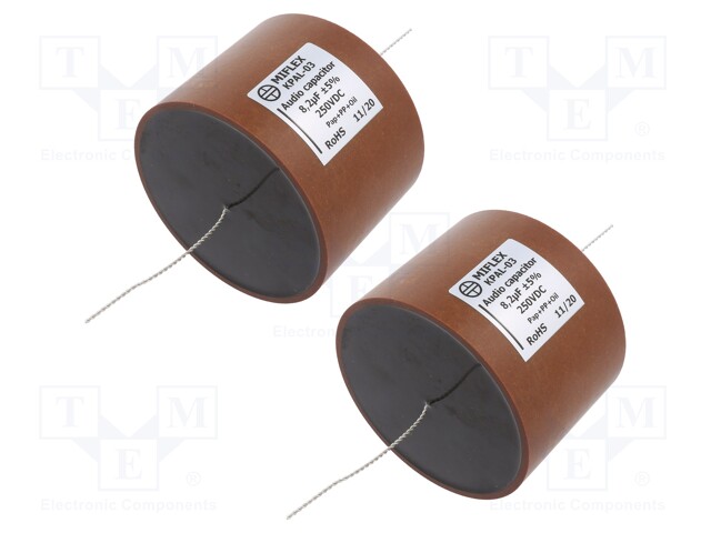 Capacitor: aluminum-polypropylene-paper; 8.2uF; 250VDC; ±5%