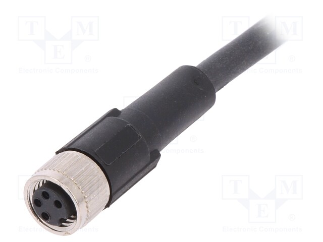 Connection lead; M8; PIN: 4; straight; 2m; plug; 60VAC; 4A; -25÷80°C