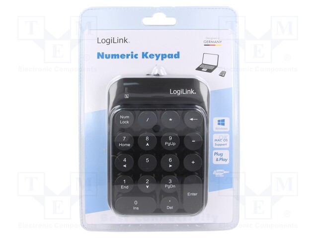 Keyboard; black; USB; wired; 1.55m