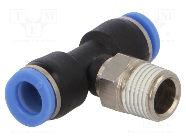 Push-in fitting; T-tap splitter; R 1/8"; -0.95÷10bar; 6mm